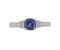 Art deco cushion cut blue sapphire and baguette diamond ring top view