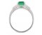Art deco style emerald cut emerald and baguette diamond ring side view