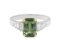 Art deco emerald cut 3ct green sapphire and baguette diamond ring main image