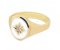 Oval white enamel and diamond star set signet ring main image