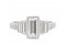 Art deco rubover baguette cut diamond engagement ring top view