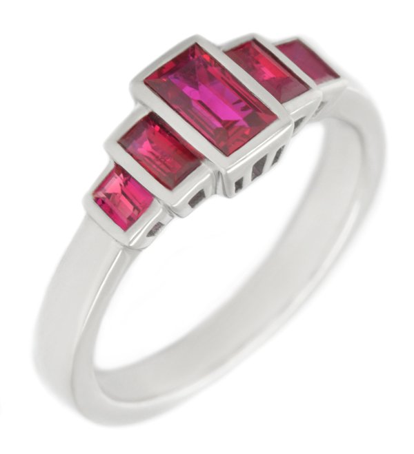 Art deco style Baguette Ruby eternity ring main image