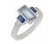 Art deco style baguette cut Aqua blue sapphire and diamond ring main image