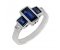 Art deco style baguette cut blue sapphire and diamond cluster ring main image