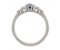 Art deco style baguette cut blue sapphire and diamond cluster ring side view