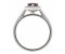Classic claw set pear shape Ruby with round diamond halo cluster ring side