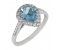 Classic claw set pear shape Aquamarine with round diamond halo cluster ring main image