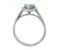 Classic claw set pear shape Aquamarine with round diamond halo cluster ring side view