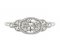 Vintage style Art Deco oval and round diamond engagement ring top view