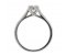 Kiss style round diamond solitaire engagement ring with grain set diamond shoulders