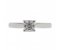 Kiss style Asscher cut diamond solitaire engagement ring
