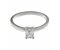 Kiss style Emerald cut diamond solitaire engagement ring