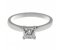 Kiss style princess cut diamond solitaire engagement ring