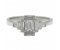 Art deco emerald cut diamond and baguette diamond cluster ring