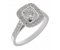 Classic rubover cushion cut diamond halo ring