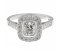 Classic rubover cushion cut diamond halo ring