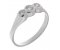Gypsy style round brilliant cut diamond trilogy ring
