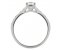 Kiss style princess cut diamond solitaire engagement ring with grain set diamond shoulders