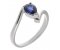 Paris pear shape blue sapphire crossover solitaire ring
