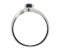 Paris pear shape blue sapphire crossover solitaire ring