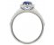 Dion round blue sapphire and round brilliant cut diamond halo ring